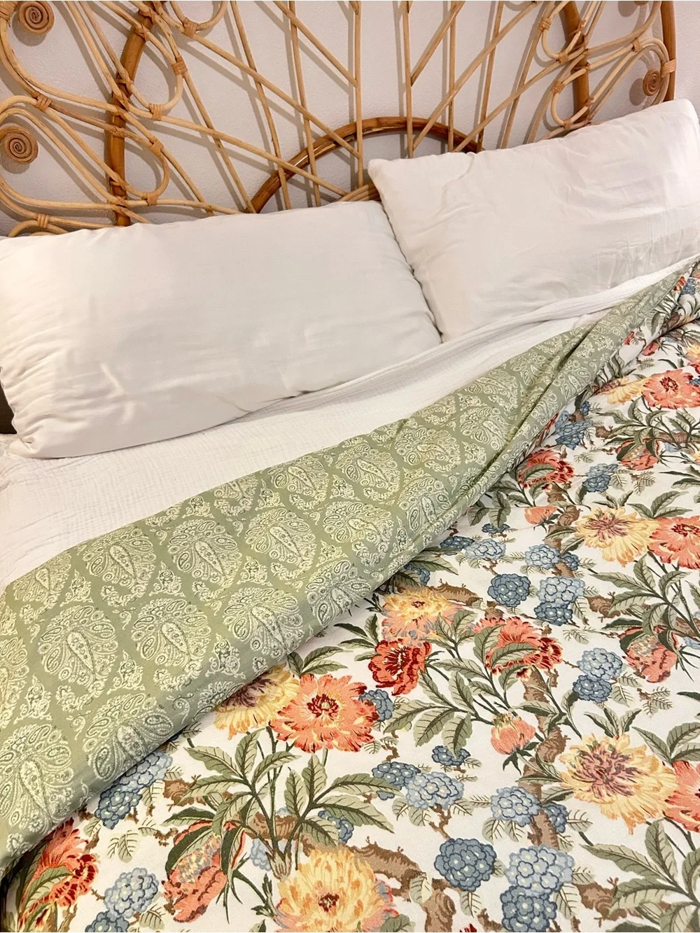 NWOT Pottery Barn Reversible Kravet Garden Floral Ikat Duvet Cover and Insert